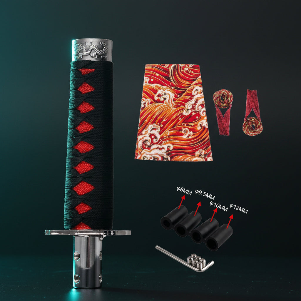 IcarYou KatanaShift™ Pomo de Palanca Katana Samurái JDM Premium para Vehículo (Universal con Adaptadores)