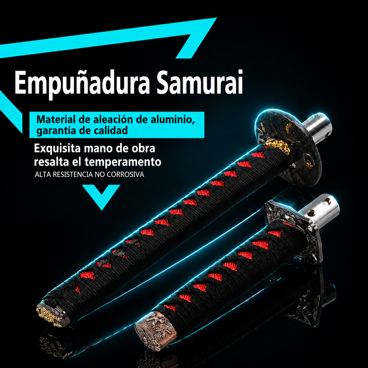 IcarYou KatanaShift™ Pomo de Palanca Katana Samurái JDM Premium para Vehículo (Universal con Adaptadores)