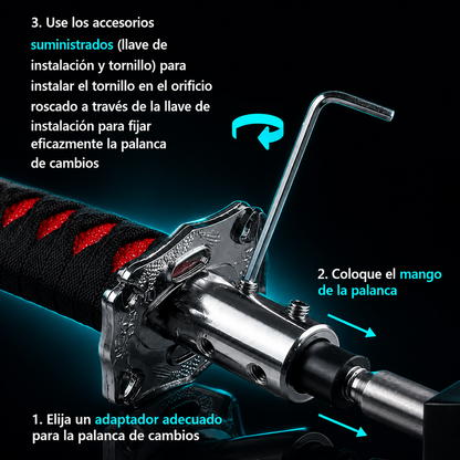 IcarYou KatanaShift™ Pomo de Palanca Katana Samurái JDM Premium para Vehículo (Universal con Adaptadores)