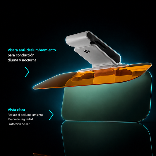 IcarYou GlareGuard™ Parasol Antirreflejo Día y Noche Premium para Auto (Polarizado Anti-UV)