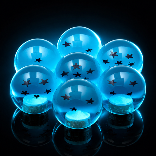 IcarYou DBBlueShift™ Pomo de Palanca de Cristal con Estrellas Premium para Auto (Universal 54 mm)