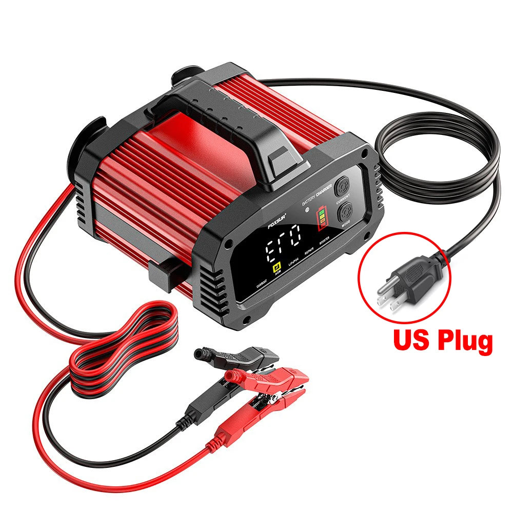 IcarYou PulseCharger™ Cargador de Batería Inteligente 25A/15A – Autos y Motos 12V/24V, 8 Etapas, Booster de Arranque y Reparación por Pulsos