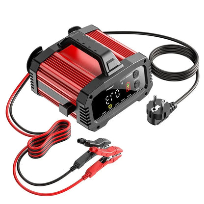 IcarYou PulseCharger™ Cargador de Batería Inteligente 25A/15A – Autos y Motos 12V/24V, 8 Etapas, Booster de Arranque y Reparación por Pulsos