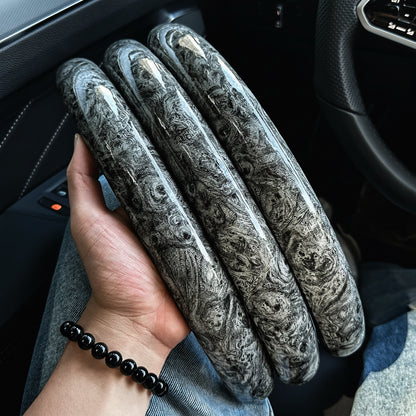 IcarYou GripLux™ Cubrevolante de Microfibra Símil Cuero Premium para Auto — Set 3 Piezas Estilo Madera (Universal)
