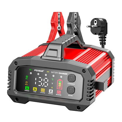 IcarYou PulseCharger™ Cargador de Batería Inteligente 25A/15A – Autos y Motos 12V/24V, 8 Etapas, Booster de Arranque y Reparación por Pulsos