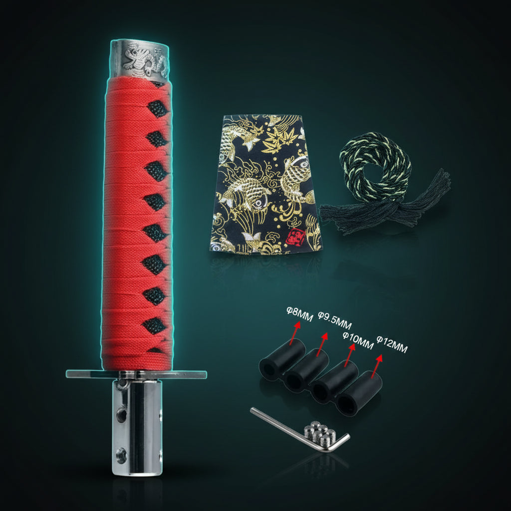 IcarYou KatanaShift™ Pomo de Palanca Katana Samurái JDM Premium para Vehículo (Universal con Adaptadores)