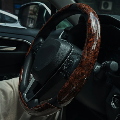 IcarYou GripLux™ Cubrevolante de Microfibra Símil Cuero Premium para Auto — Set 3 Piezas Estilo Madera (Universal)