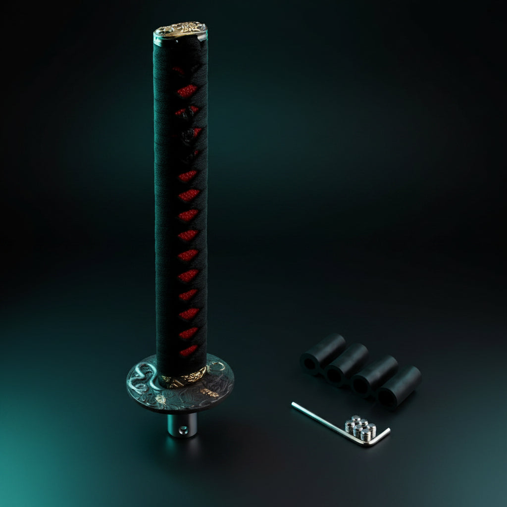 IcarYou KatanaShift™ Pomo de Palanca Katana Samurái JDM Premium para Vehículo (Universal con Adaptadores)