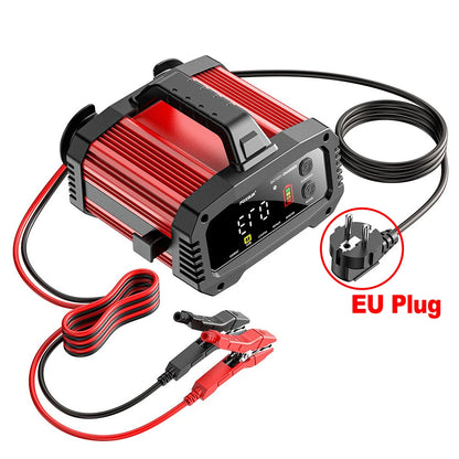IcarYou PulseCharger™ Cargador de Batería Inteligente 25A/15A – Autos y Motos 12V/24V, 8 Etapas, Booster de Arranque y Reparación por Pulsos